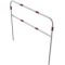 Hoop of steel tube |  48 x 2,5 mm | with cross bar | for casting in concrete | total width 1500 mm | total height 1400 mm | hot-dip galvanized and white coatedwith red reflecting stripes